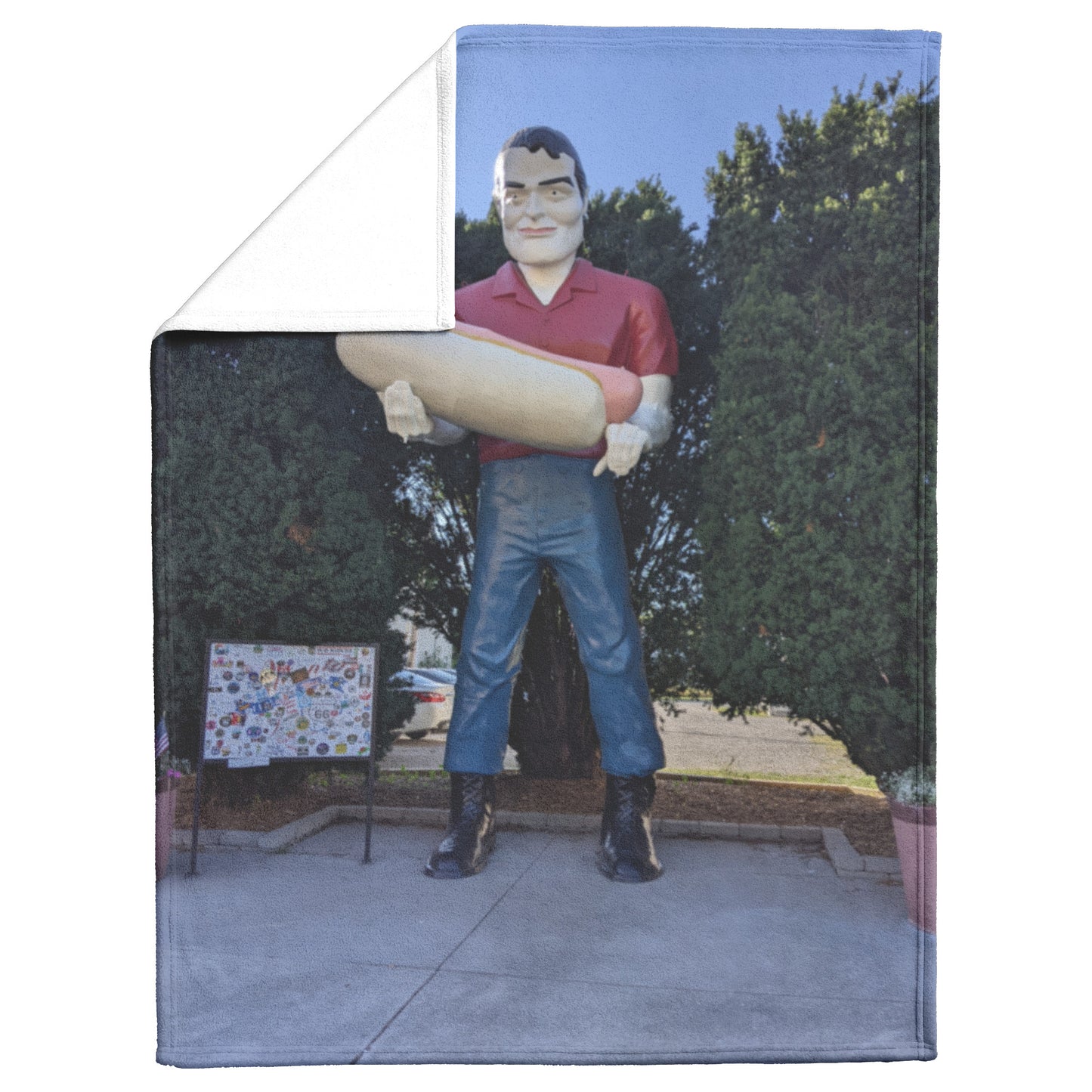 Hot Dog Muffler Man Throw Blanket